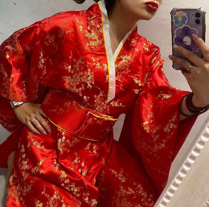Kimono largo flor de cerezo