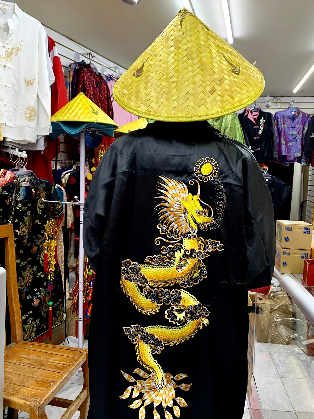 Kimono doble vista Dragon bordado