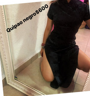 Qipao largo negro