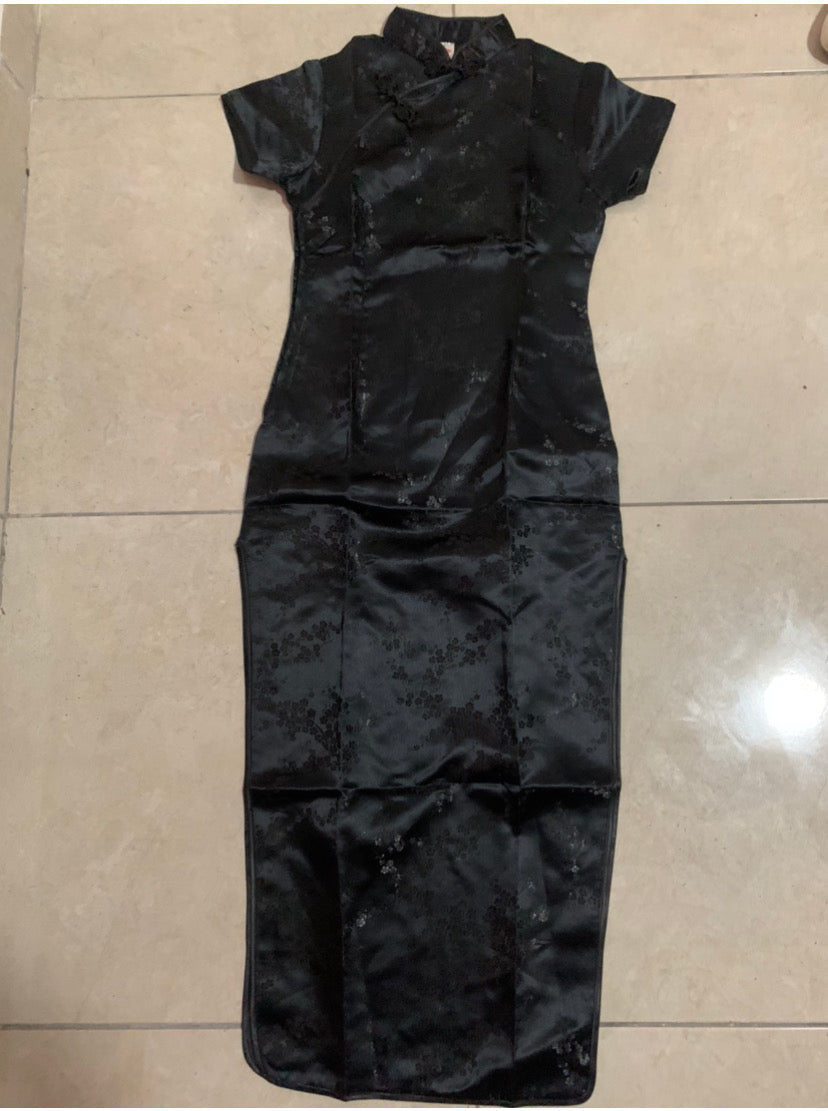 Qipao largo negro