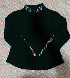Blusa Cuello Mao detalle floral