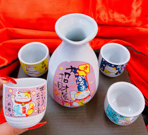 Juego de sake maneki neko