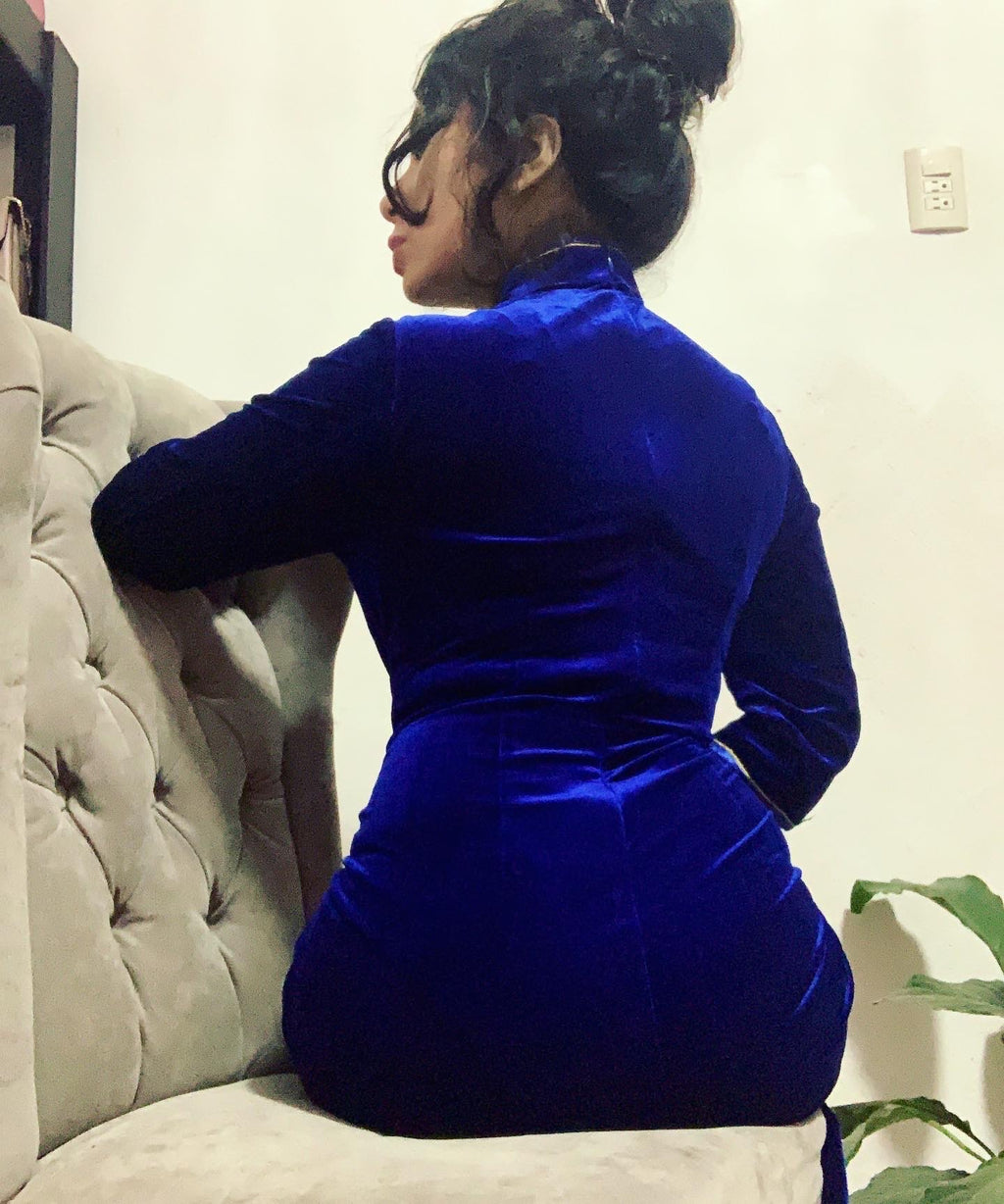 Qipao azul rey velvet