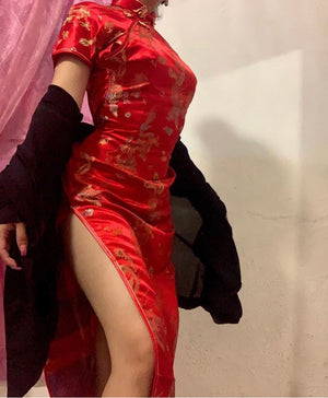 Qipao dragon rojo