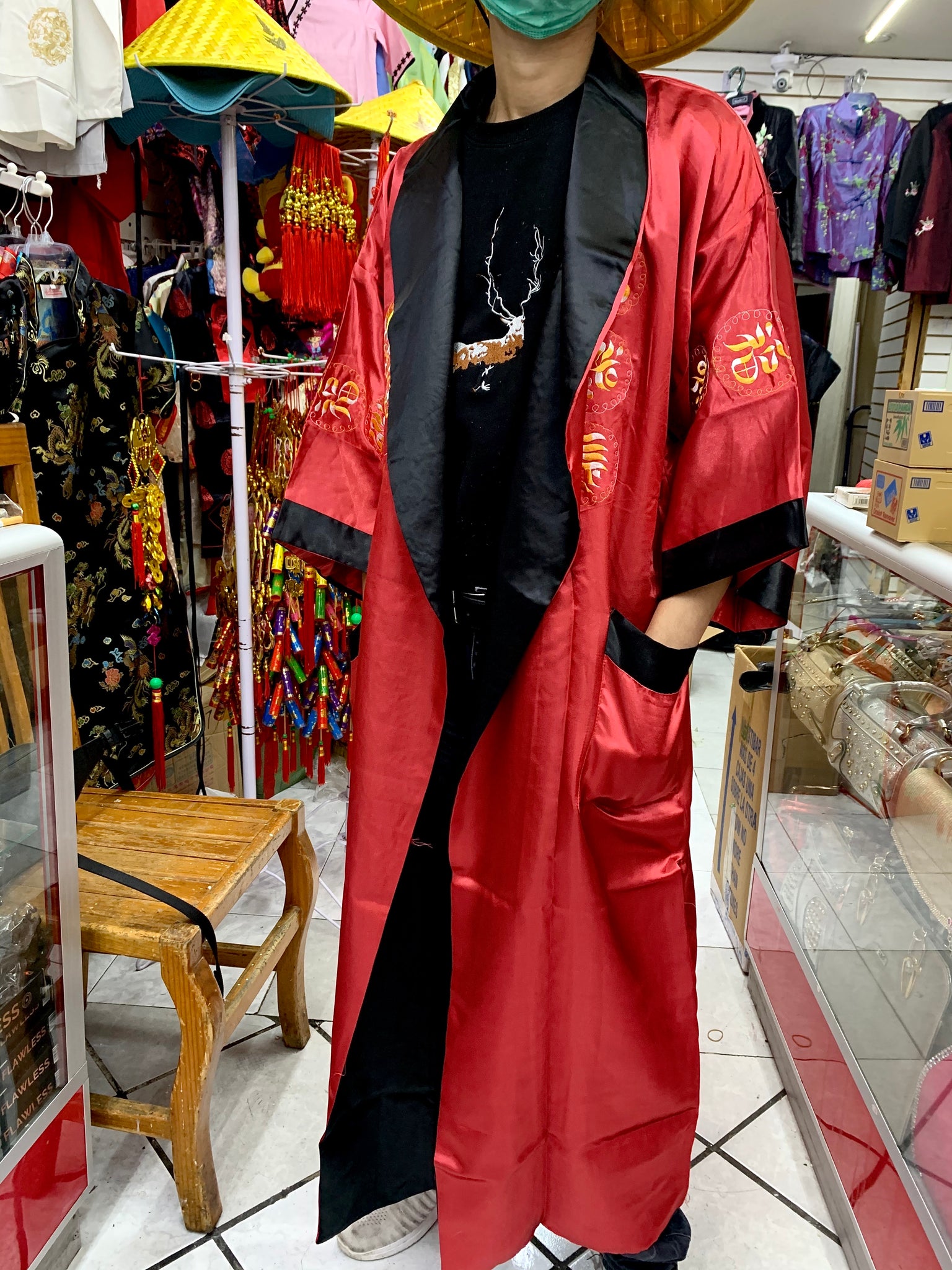 Kimono doble vista Dragon bordado