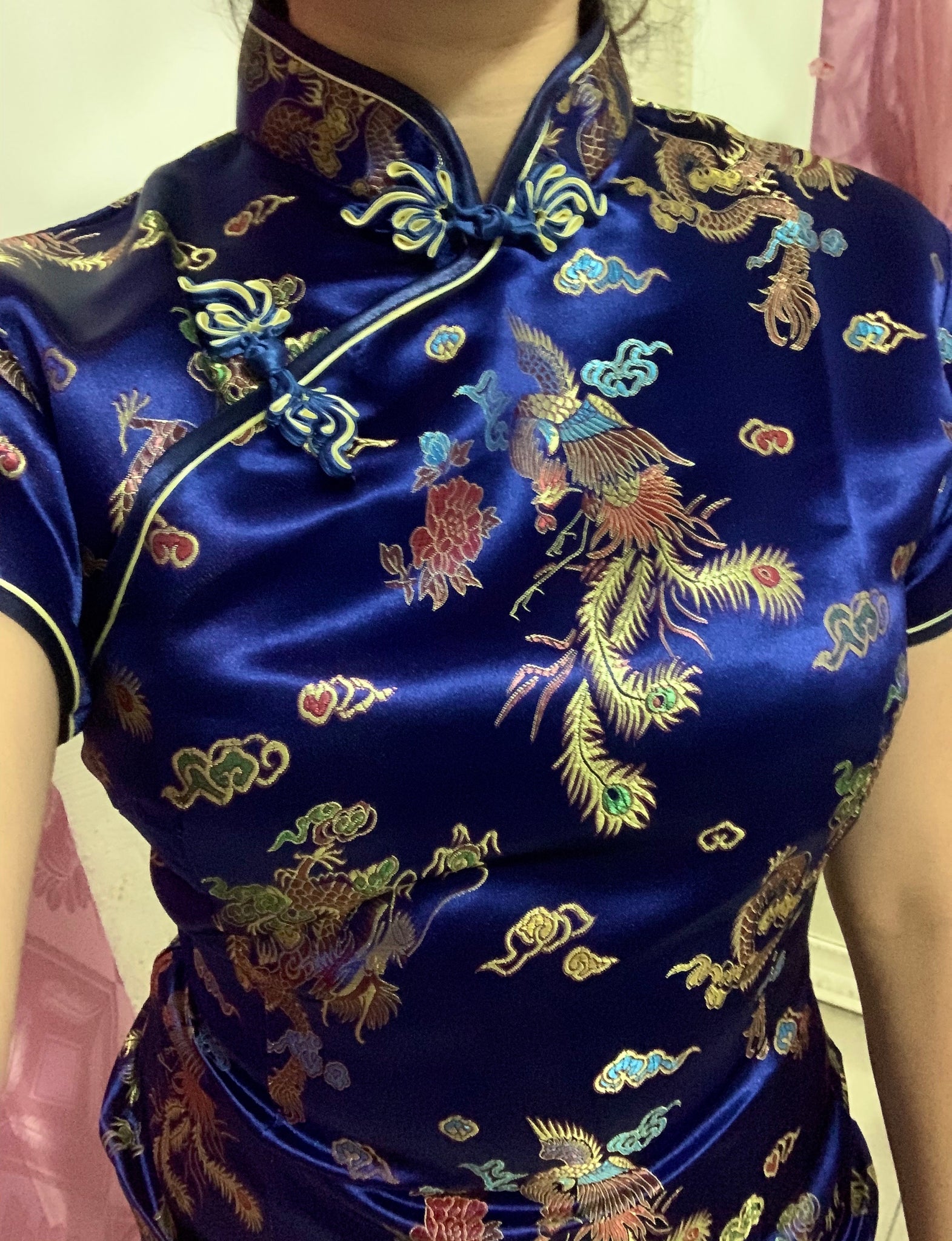 Qi pao azul marino