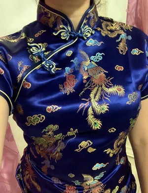 Qi pao azul marino