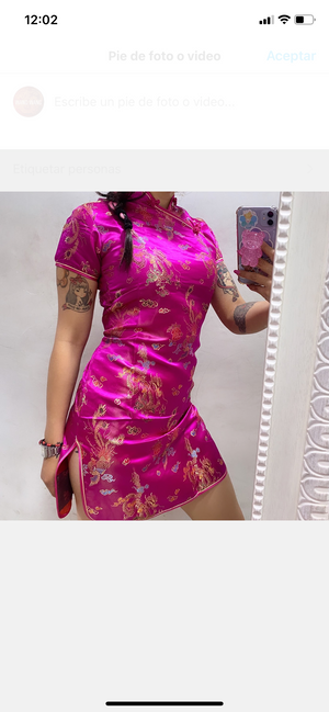 Qipao fiusha satin