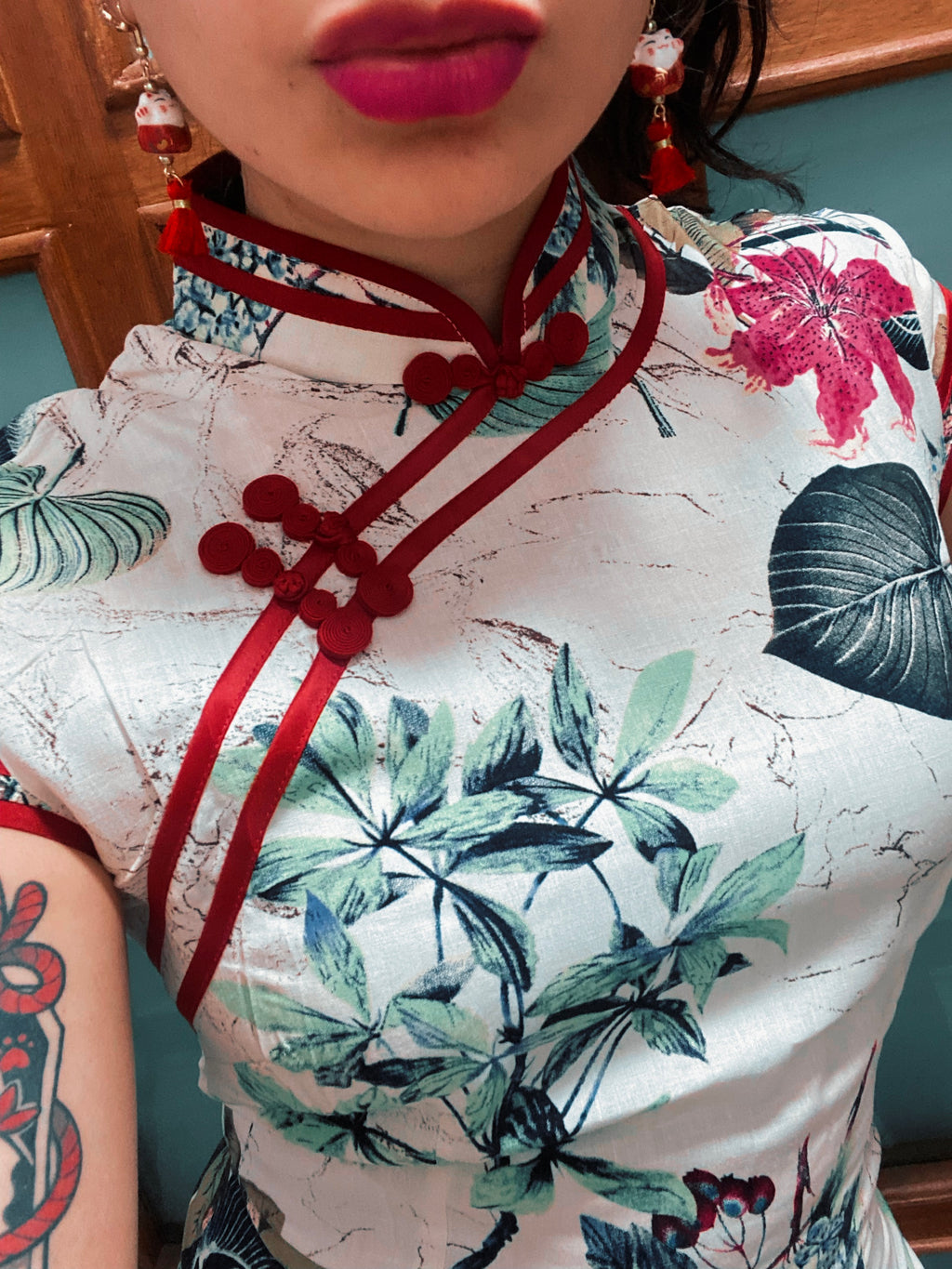 Qipao lino floral