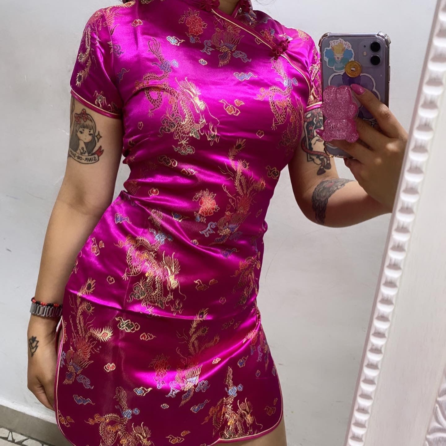 Qipao fiusha satin