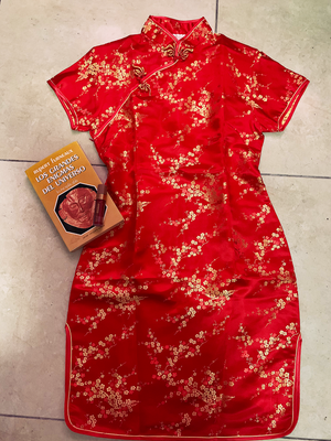 Qipao flor de cerezo corto