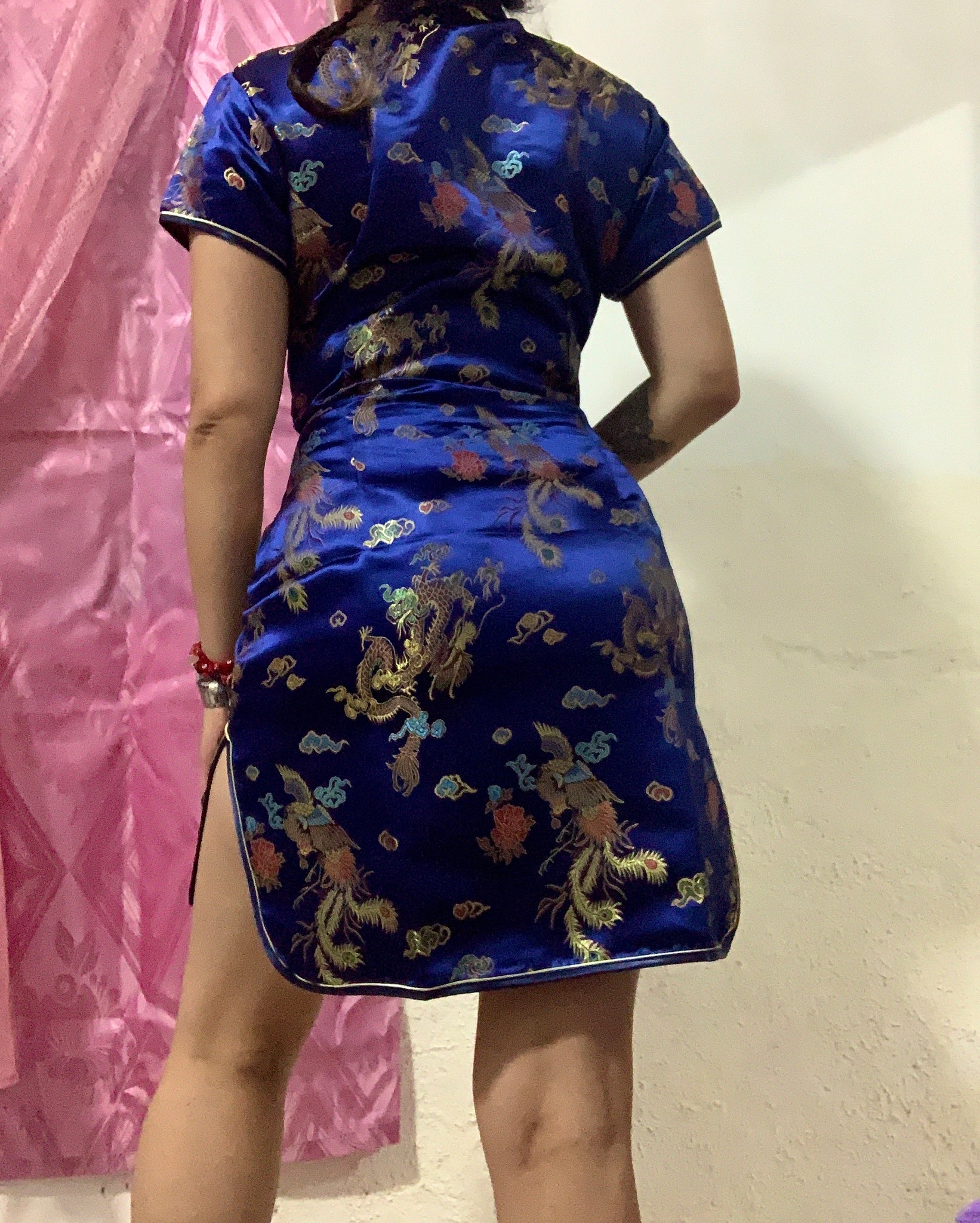 Qi pao azul marino