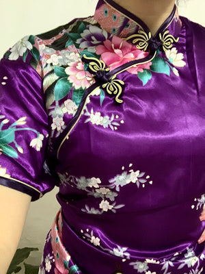 Qipao morado talla extra