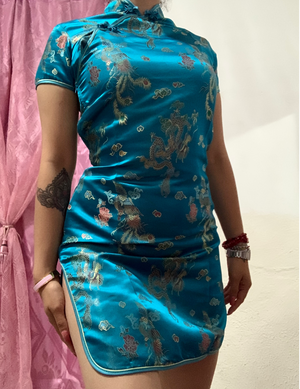 Qipao azul electrico