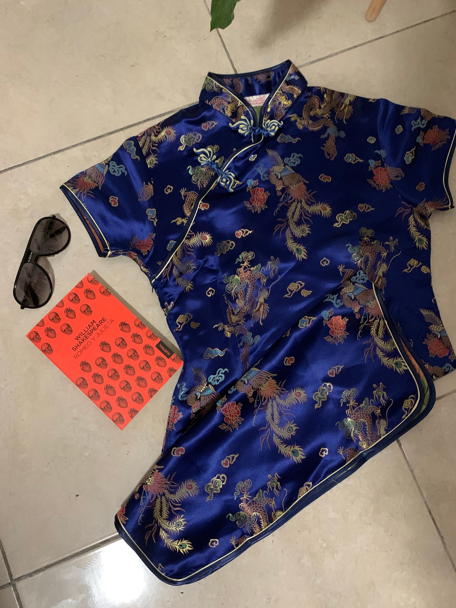 Qi pao azul marino