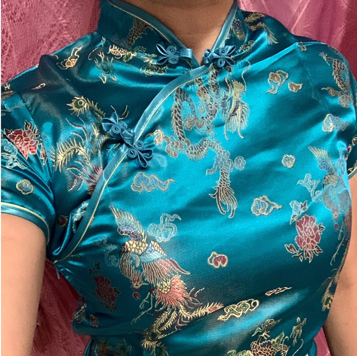 Qipao azul electrico