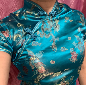 Qipao azul electrico